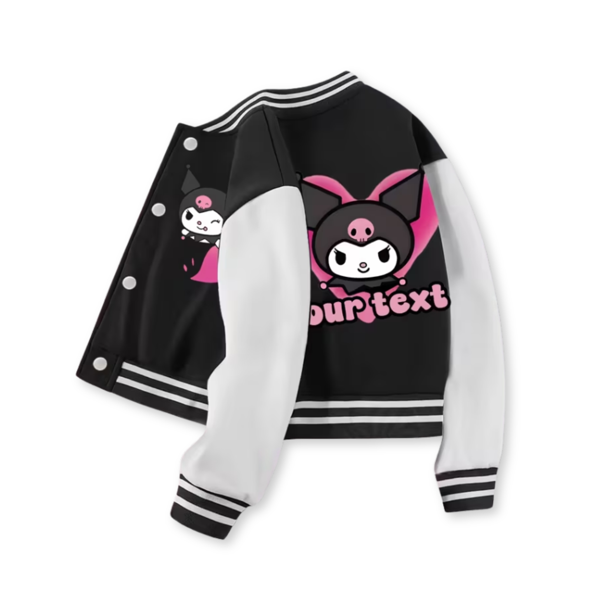 Stylish Kuromi Themed Baseball Jacket For Girls 