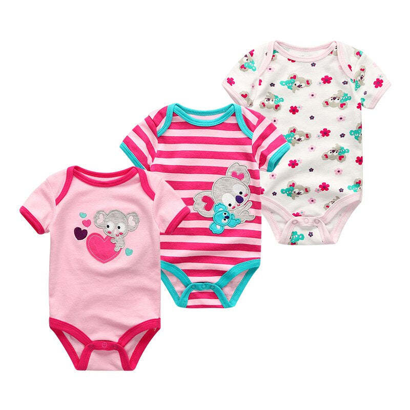 3Pcs Infant Cartoon Clothing Baby Bodysuits-Children Cloth Shop