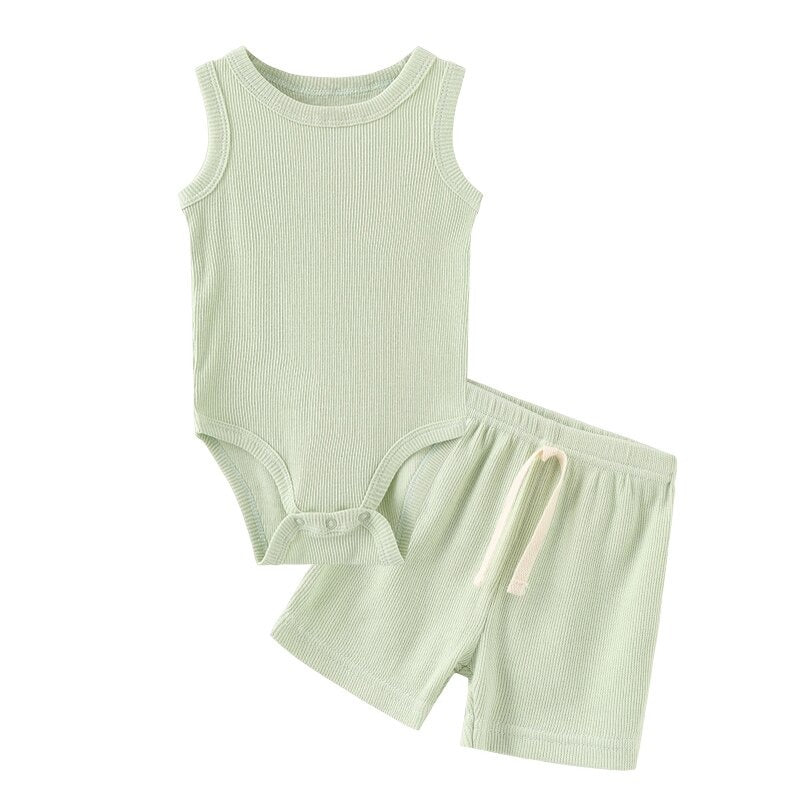 Sleeveless Bodysuit & Elastic Pants Set For Toddlers-Children Cloth Shop