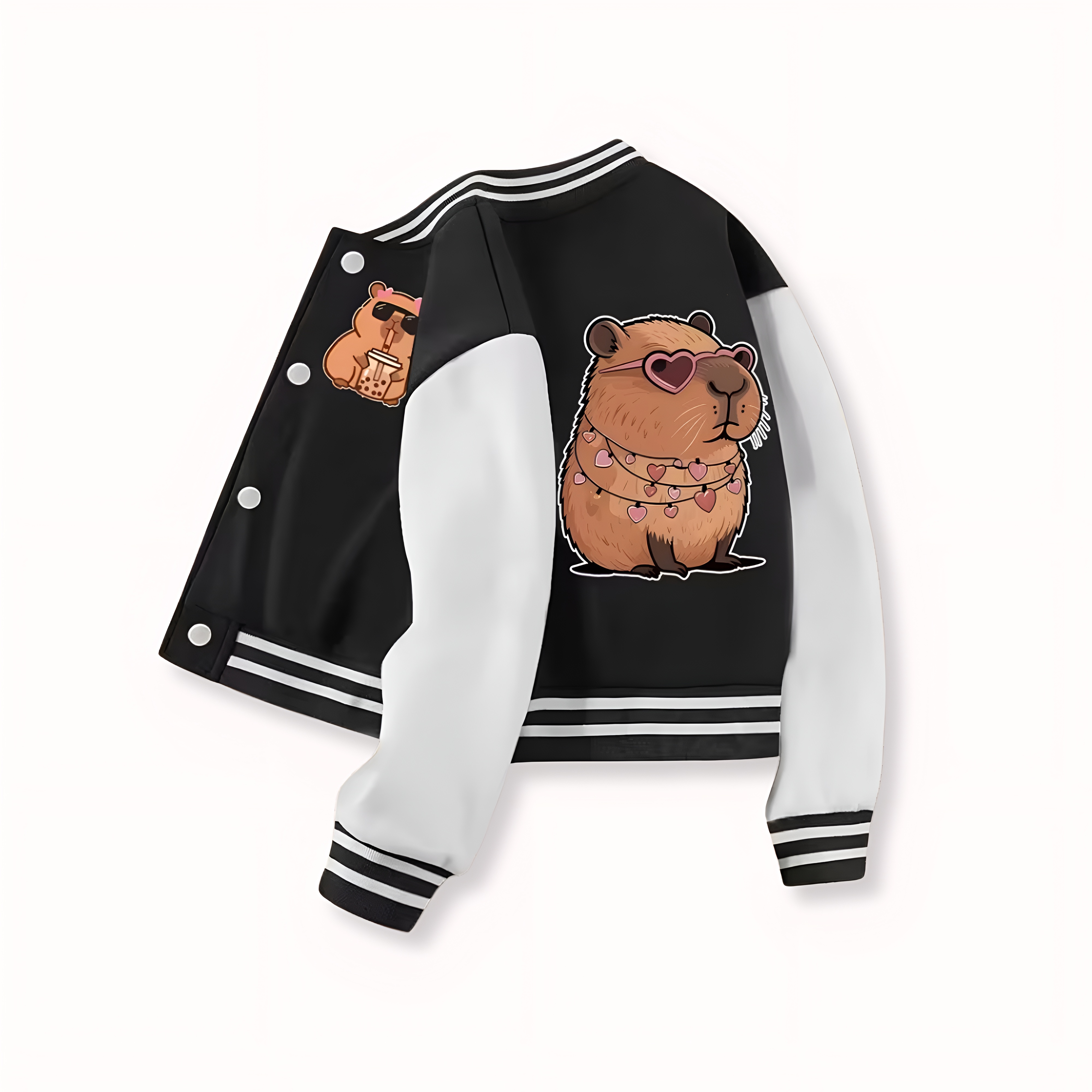 Capybara Family Design Printed Casual Jacket For Girls