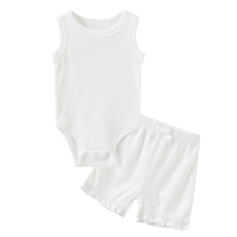 Sleeveless Bodysuit & Elastic Pants Set For Toddlers-Children Cloth Shop