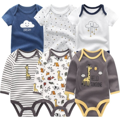 Newborn Baby Rompers Jumpsuit 6Pcs Set-Children Cloth Shop