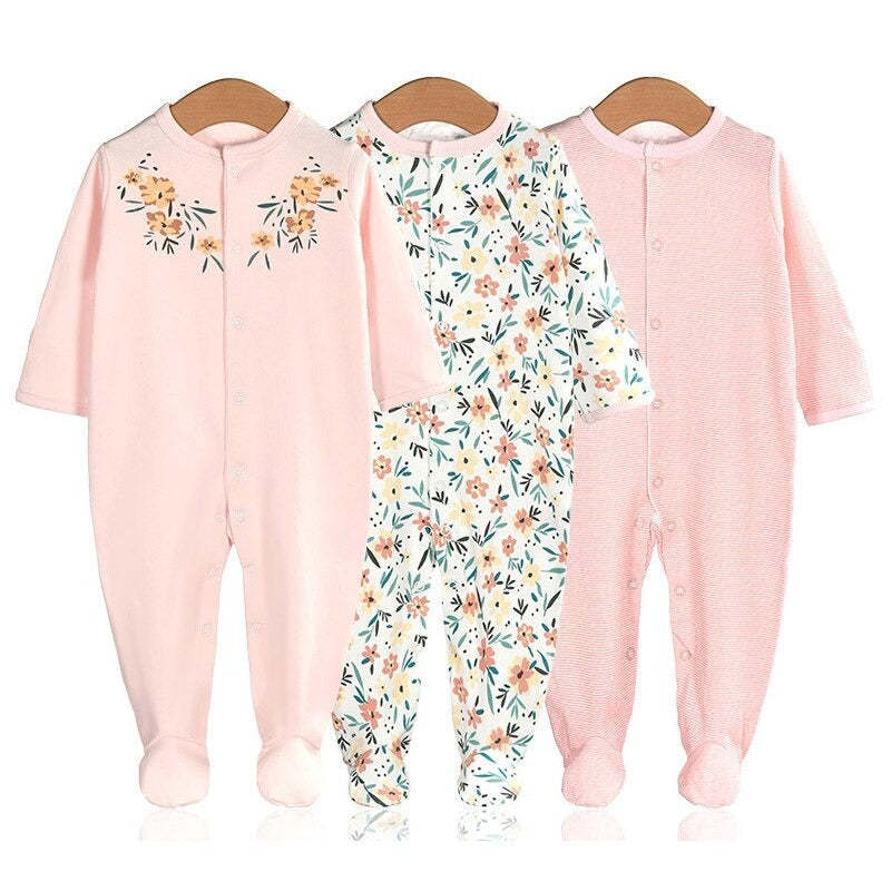 Toddlers 3 Pcs Cotton Romper Set