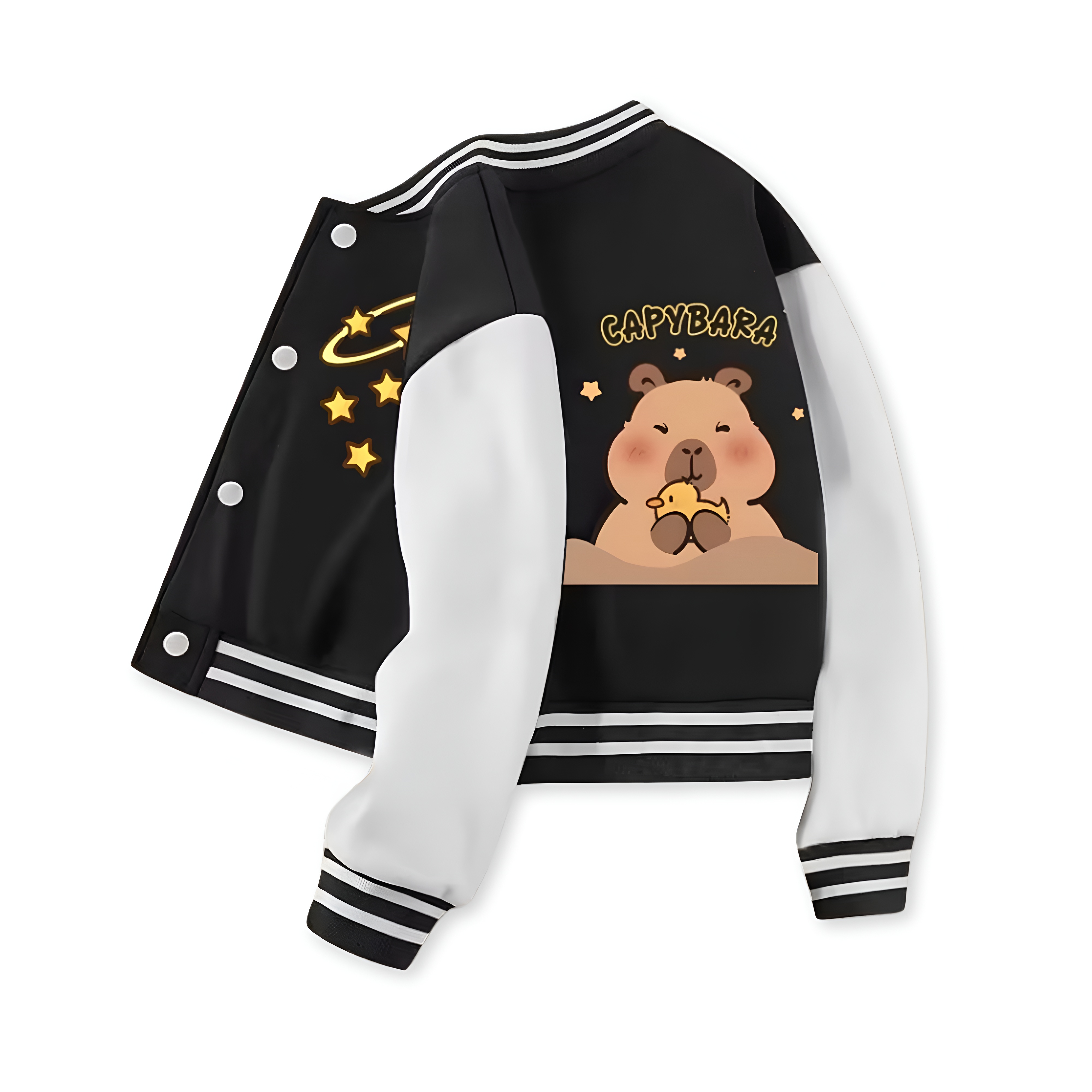 Capybara With Star Printed Jacket For Girls 
