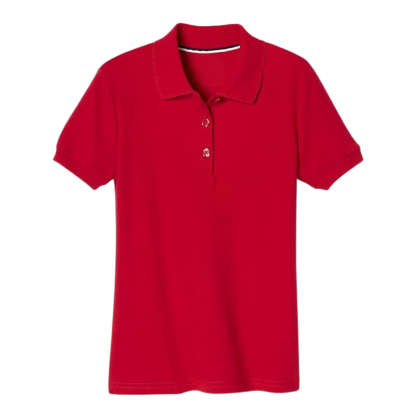 Girls Short Sleeve Picot Collar School Uniform Shirt