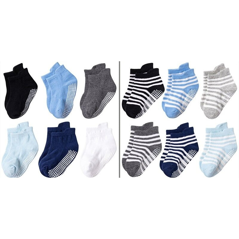 12 Pairs Of Casual Non Slip Breathable Baby Socks Set-Children Cloth Shop