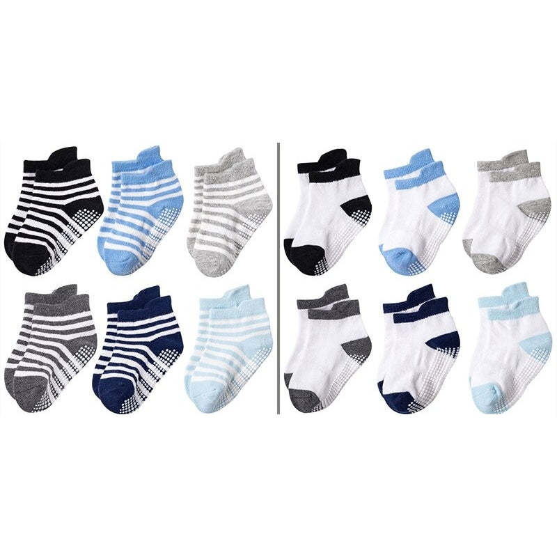 12 Pairs Of Casual Non Slip Breathable Baby Socks Set-Children Cloth Shop