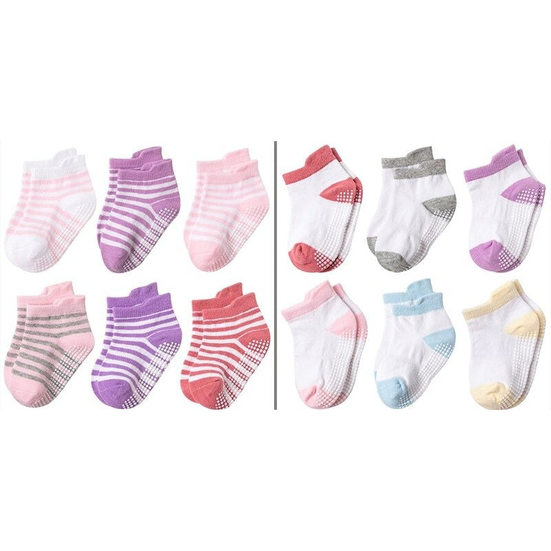 12 Pairs Of Casual Non Slip Breathable Baby Socks Set-Children Cloth Shop