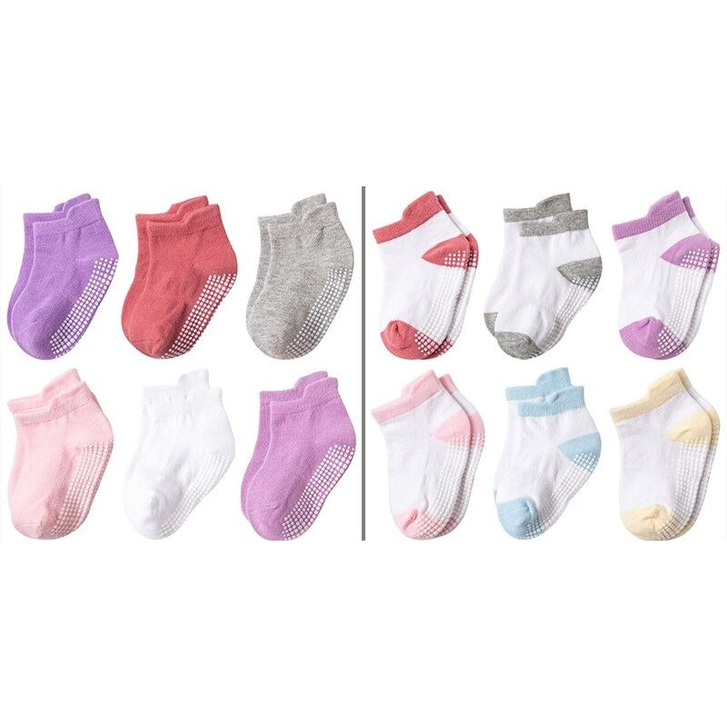 12 Pairs Of Casual Non Slip Breathable Baby Socks Set-Children Cloth Shop