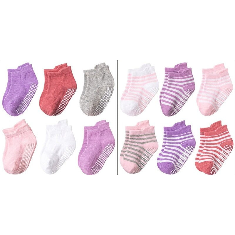 12 Pairs Of Casual Non Slip Breathable Baby Socks Set-Children Cloth Shop