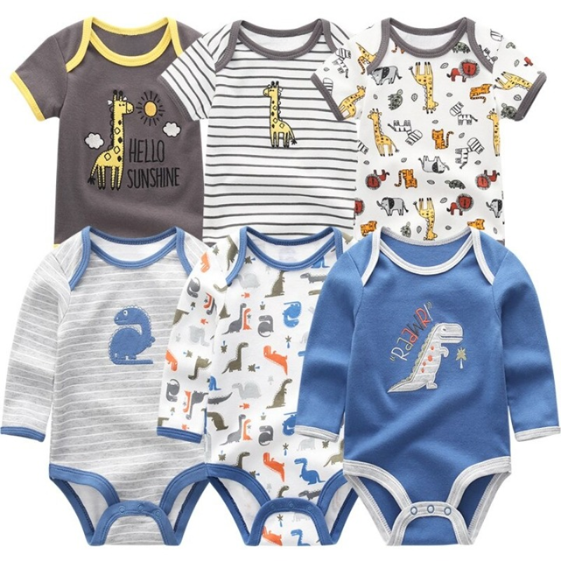6Pcs Newborn Baby Rompers Bodysuit Set-Children Cloth Shop