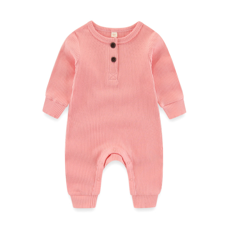 Solid Long Sleeves Cotton Bodysuit For Infants-Children Cloth Shop