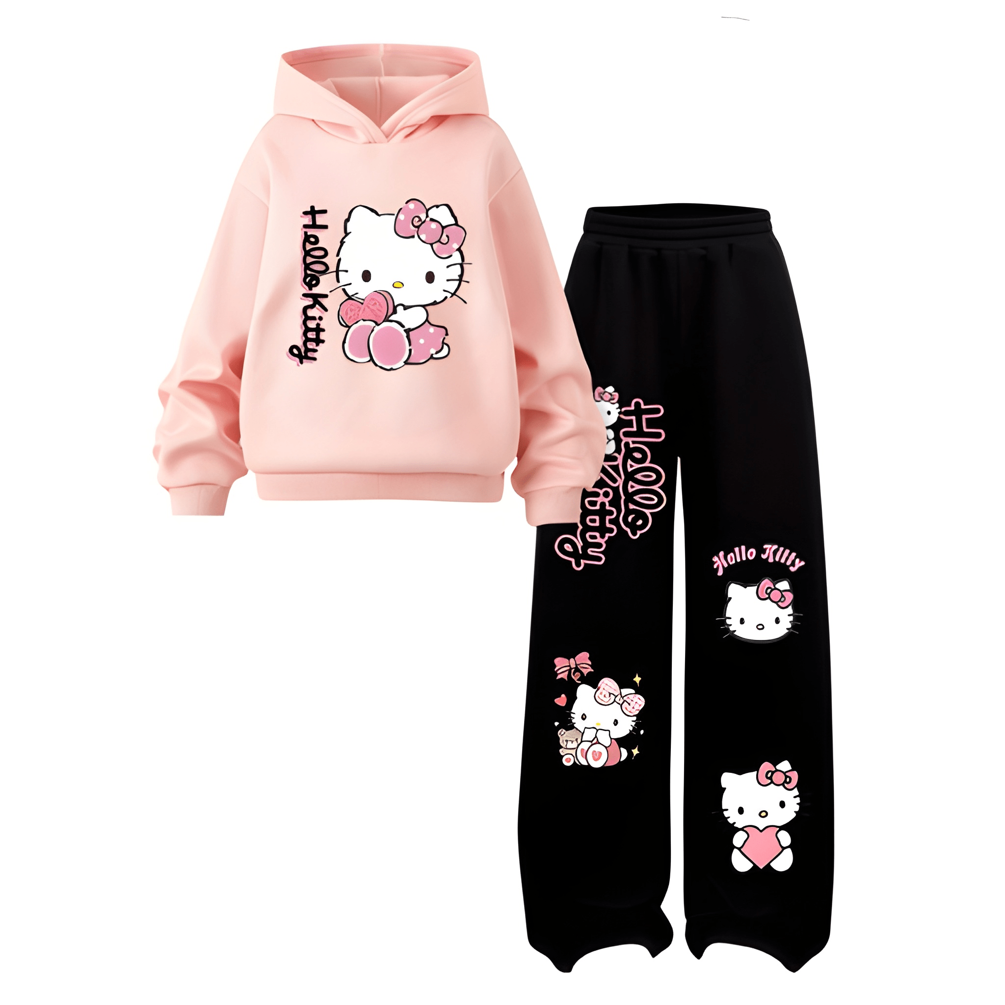 2pcs Set, Girls' Hoodie And Straight-Leg Pants