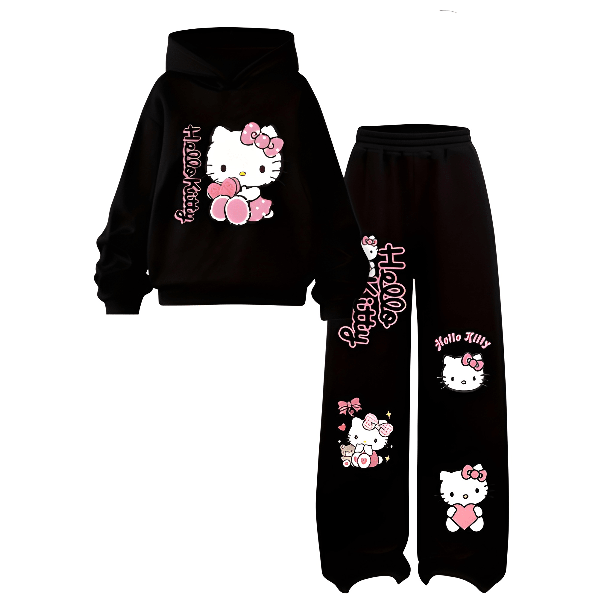 2pcs Set, Girls' Hoodie And Straight-Leg Pants