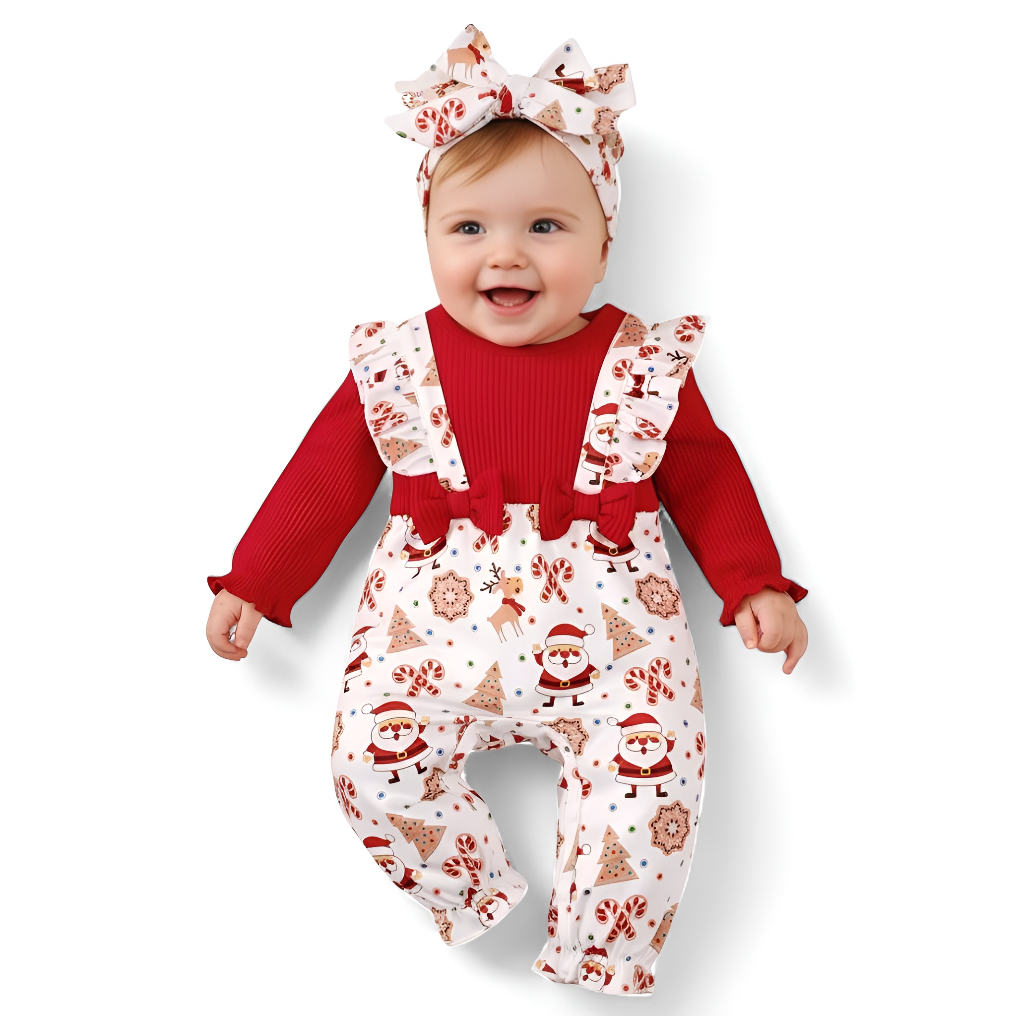 Baby Girl Christmas Santa Bodysuit
