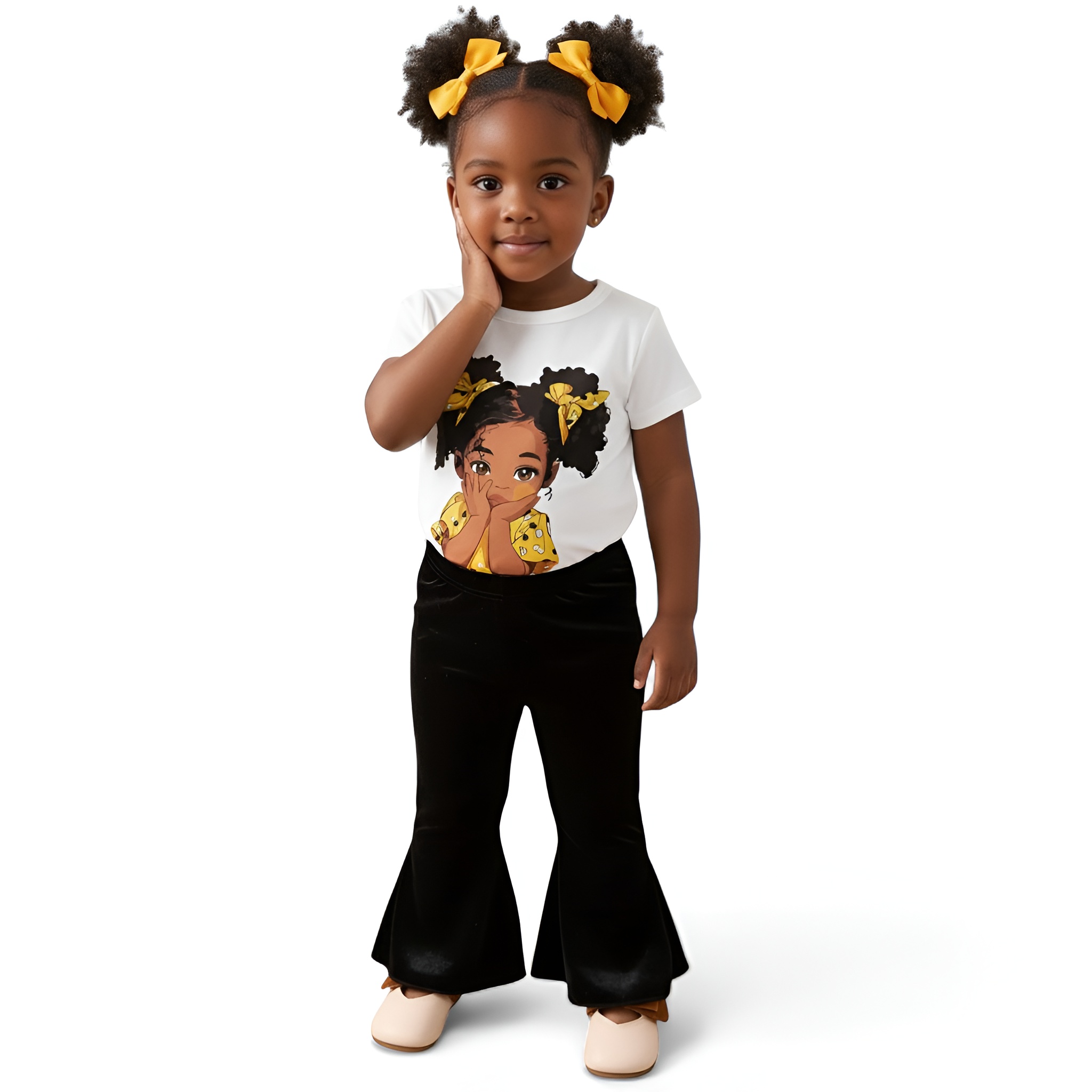 Infant And Toddler Cartoon Lovely Girl Printed Casual Set