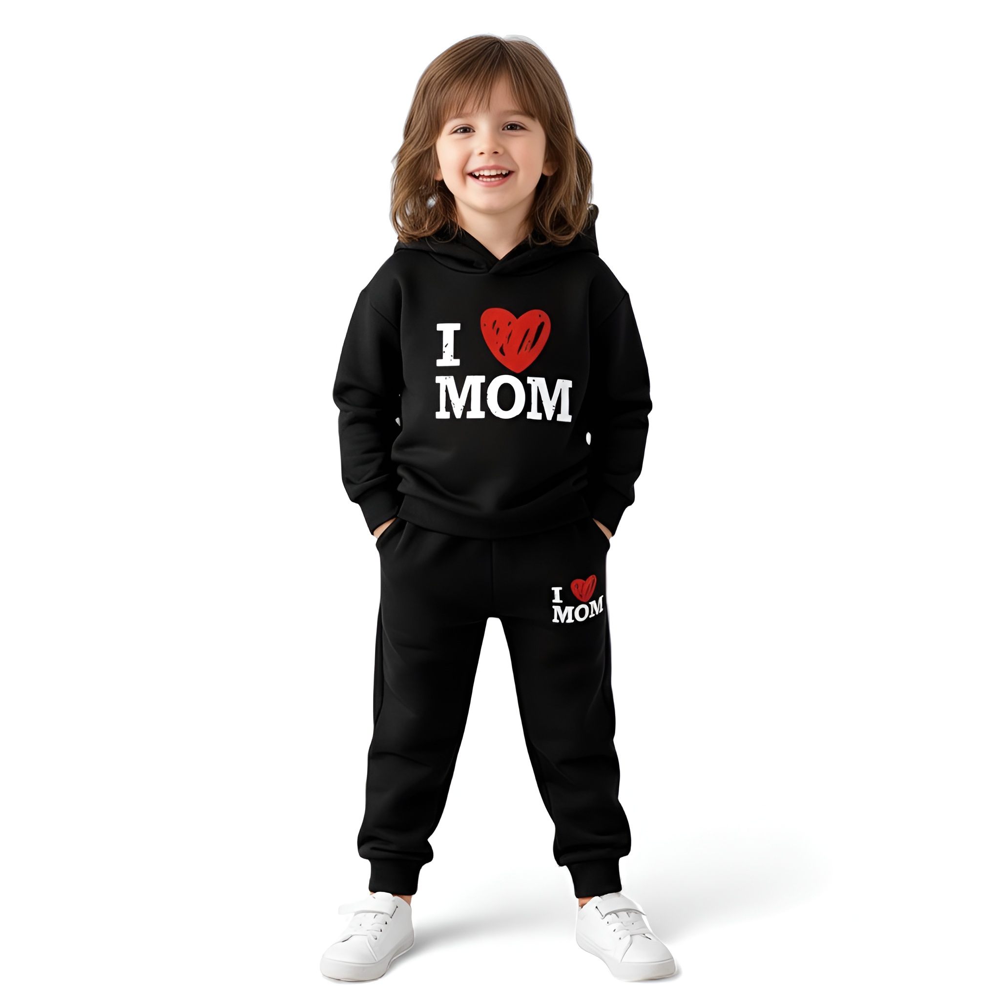 Letter Printed Hooded Sweatshirt And Sweatpants