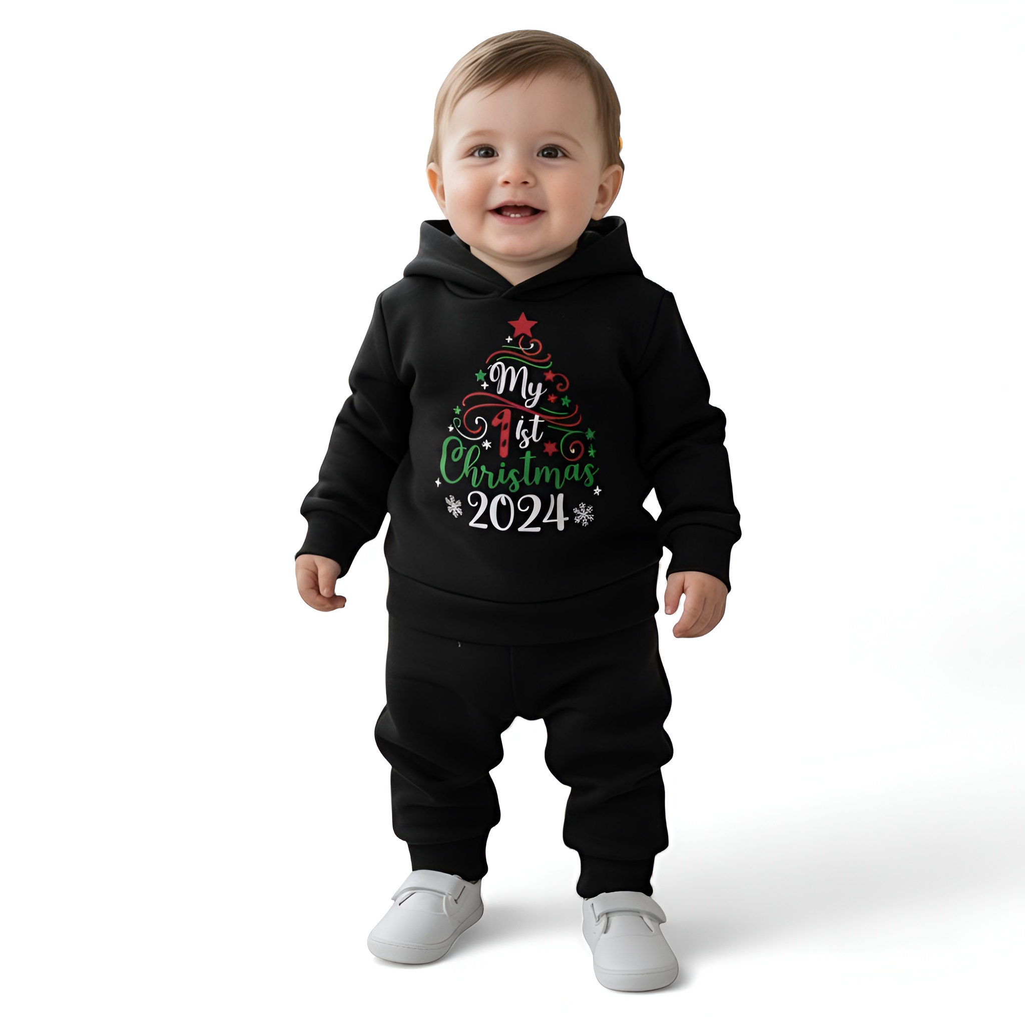 Snowflake Print Baby Girl Cozy Long Sleeves Hoodie