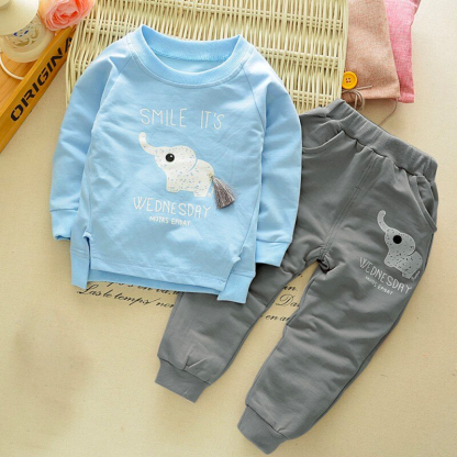 The Pastel Elephant Children's Suit-Children Cloth Shop