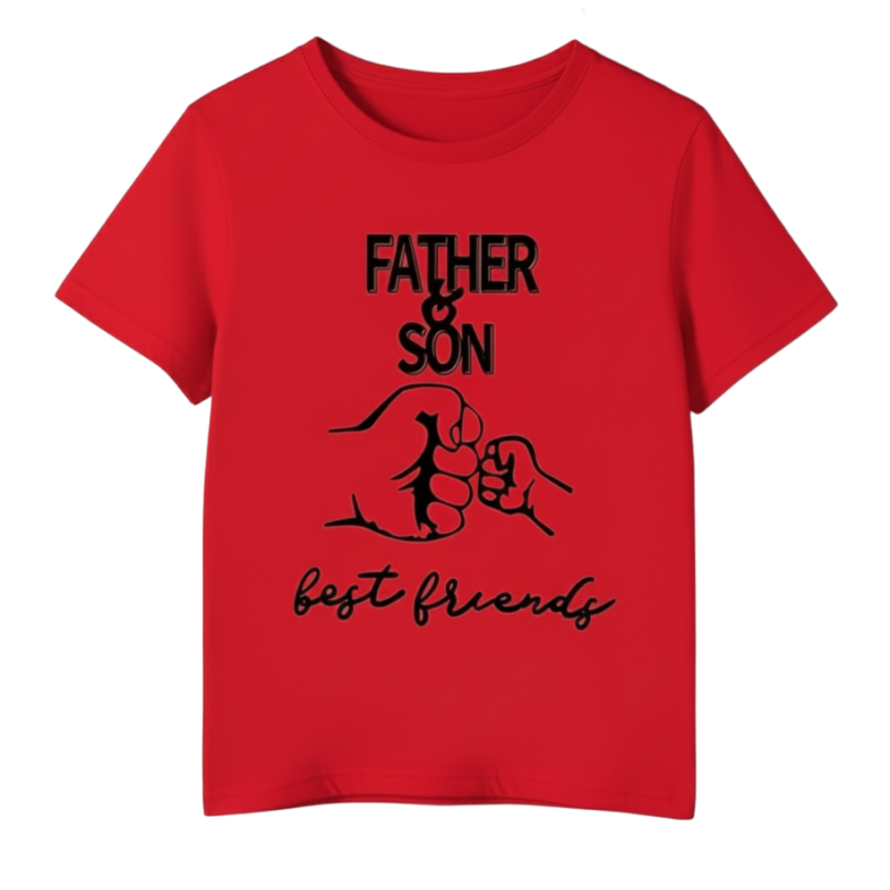 Boys Short Sleeve FATHER And SON Print T Shirt 