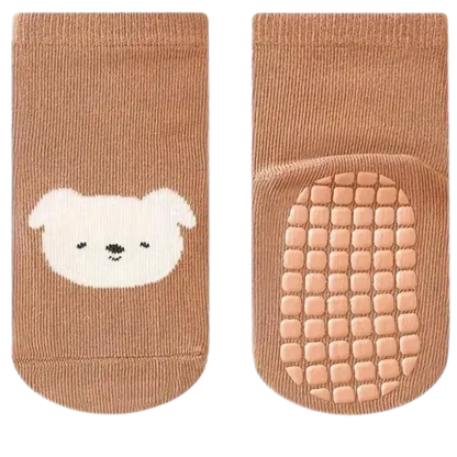 6 Pairs Of Non Slip Socks With Cartoon Animal Designs For Boys