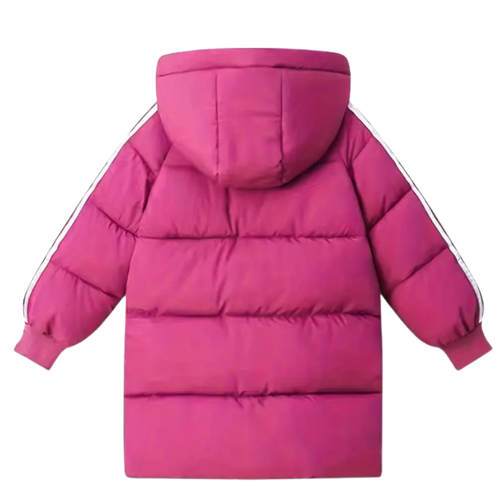 Mid Length Hooded Kids Winter Puffer Coat