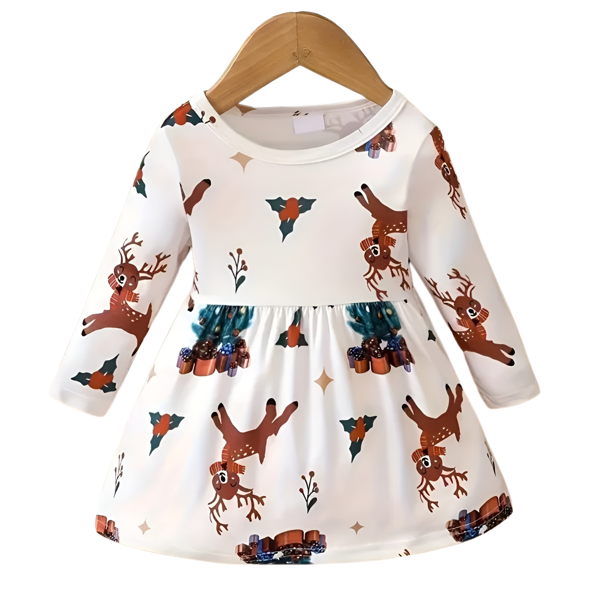 Girls Mid Length Long Sleeve Dress