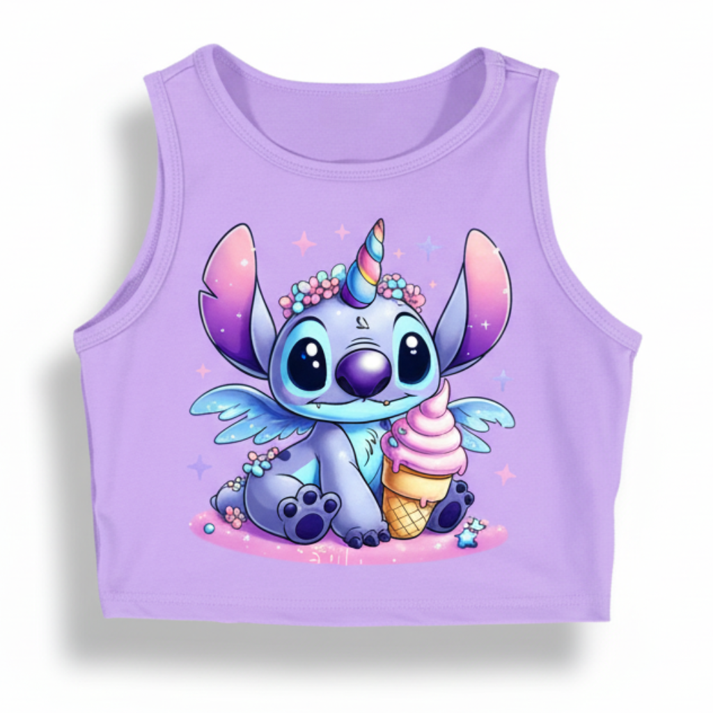 3 Pieces Stitch Series Girls Summer Tank Top Set