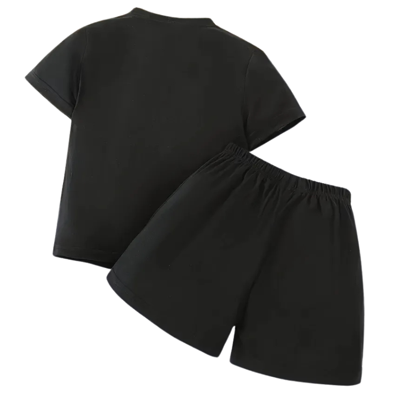 2pcs I Love Mom Print Short Sleeve Top and Shorts for Boys