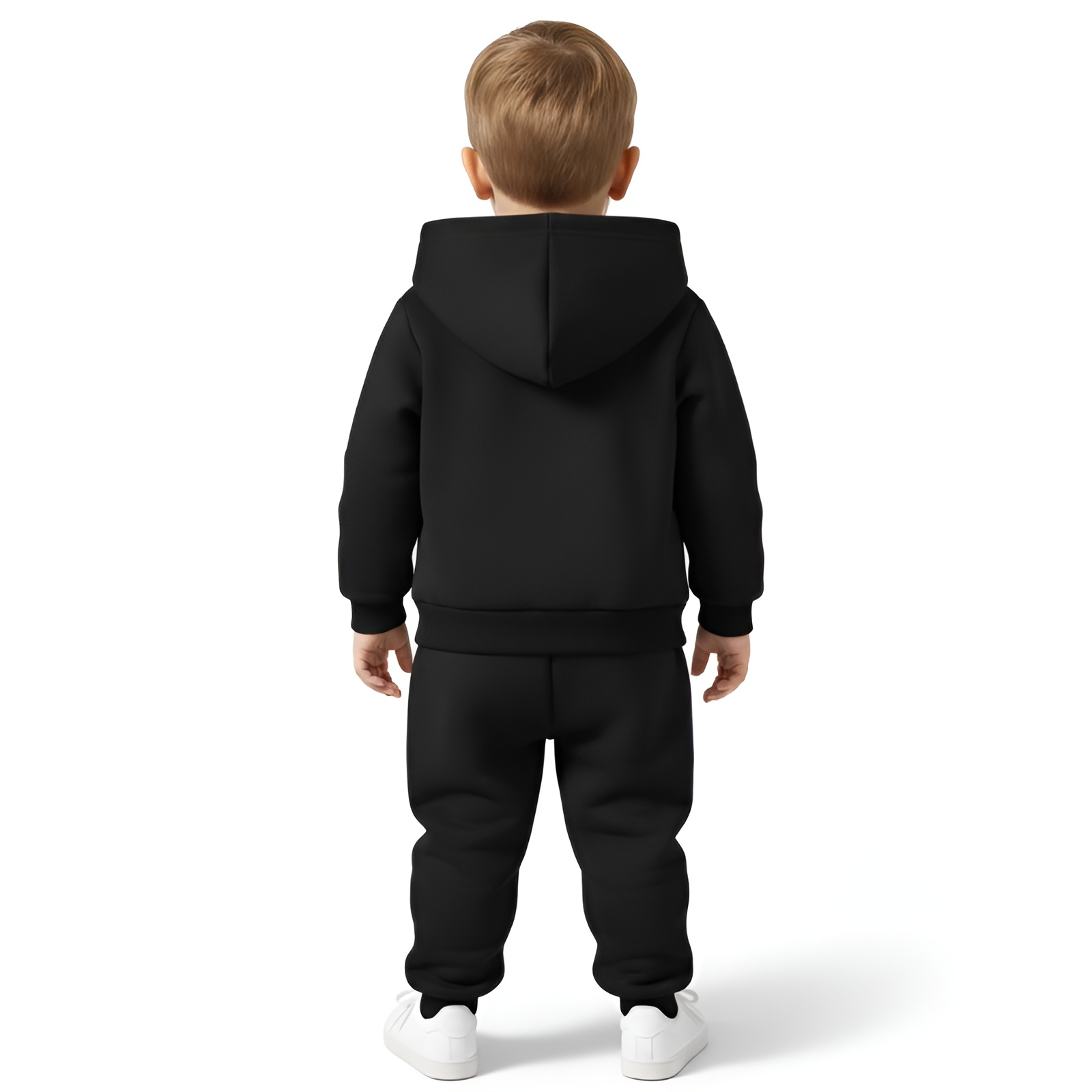 Boys Letter Print Hooded Long Sleeve Sweatshirt and Sweatpants Two Piece Set