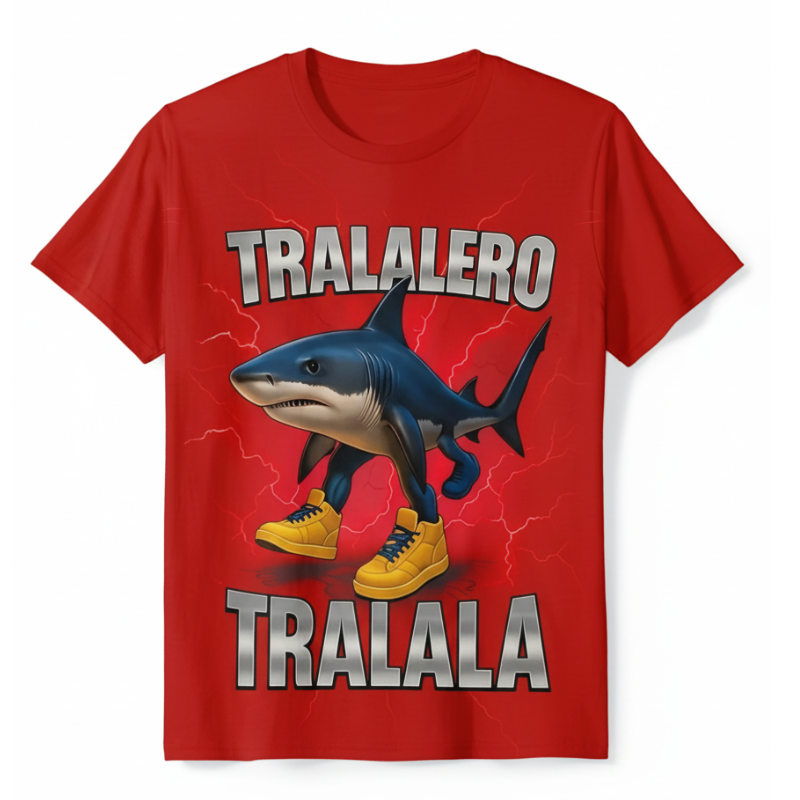 Casual Tralalero Shark Graphic T Shirt For Boys