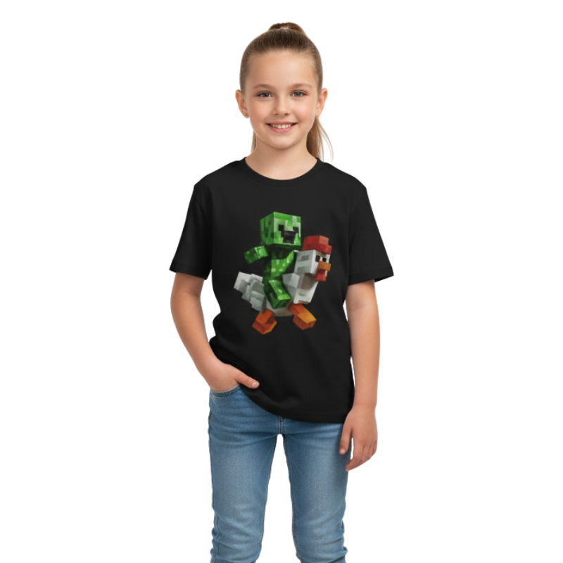 Minecraft Creeper Chicken Ride T Shirt