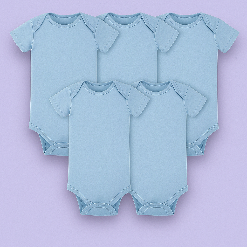 Baby Girls 5 Pack Solid Onesies Bodysuits