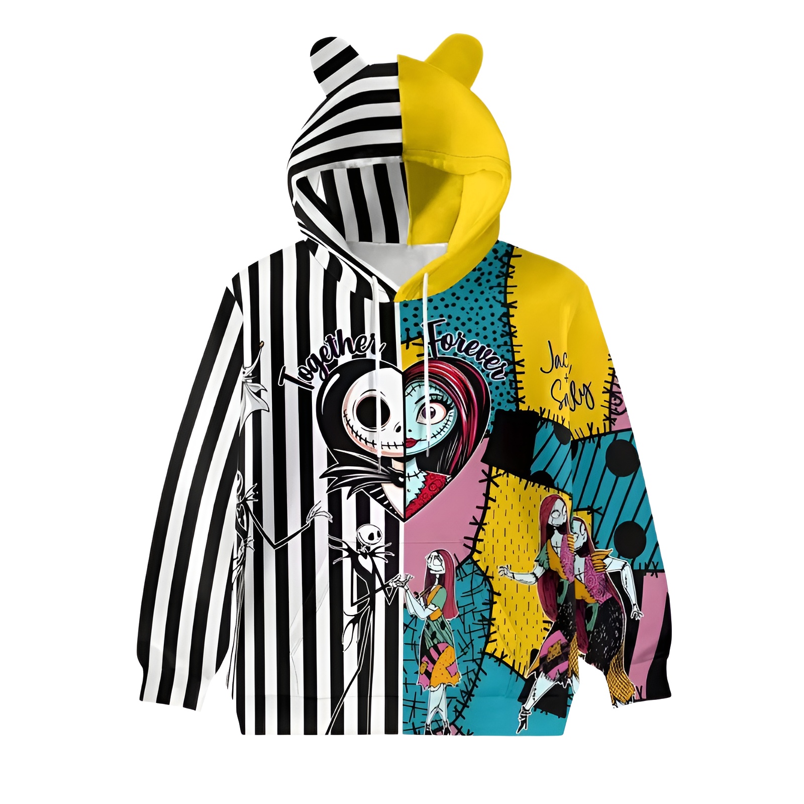 Christmas Hoodie With Pocket For Women With Cat Ear Detail