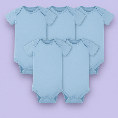 Baby Girls 5 Pack Solid Onesies Bodysuits
