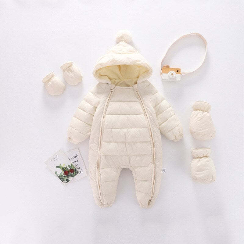 Newborn Baby Boy Girl Winter Hooded Romper-Children Cloth Shop