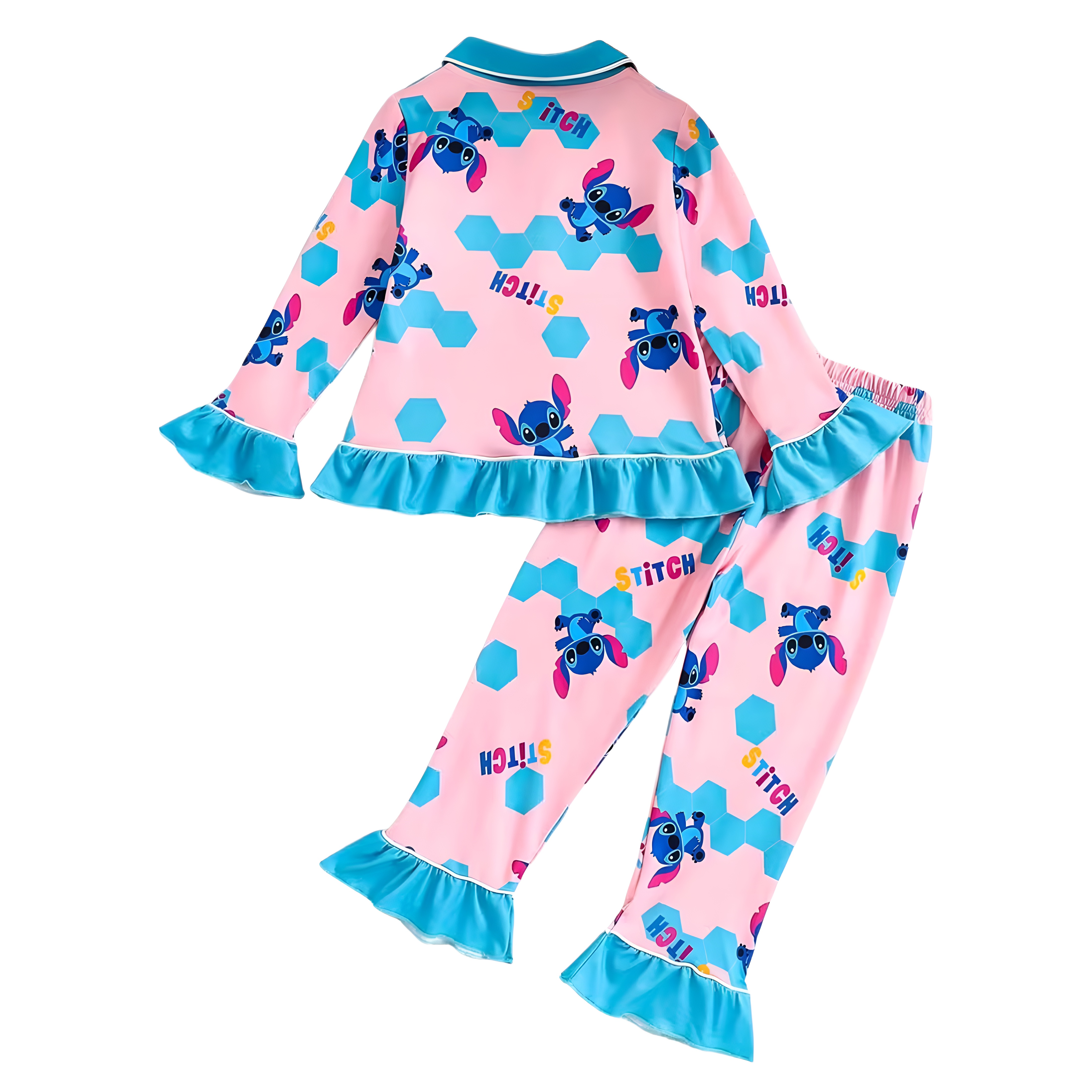 Long Sleeve Comfortable Fit Casual Pajama Set for Girls