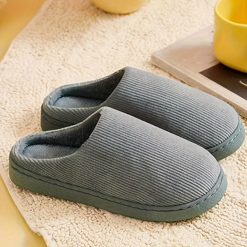 Striped Slip On Slippers For Kids With Soft Fabric