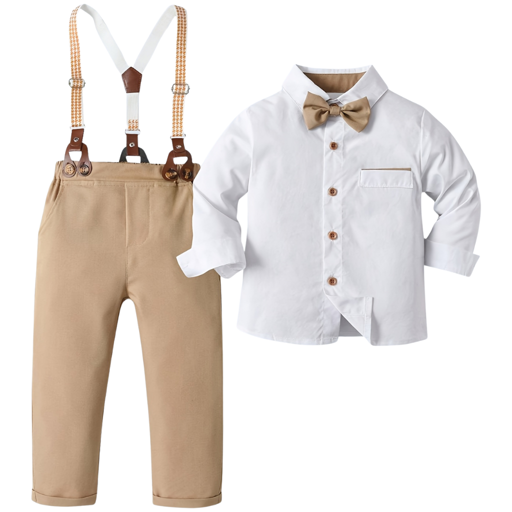 Long Sleeve Shirt Suspender Pant Set