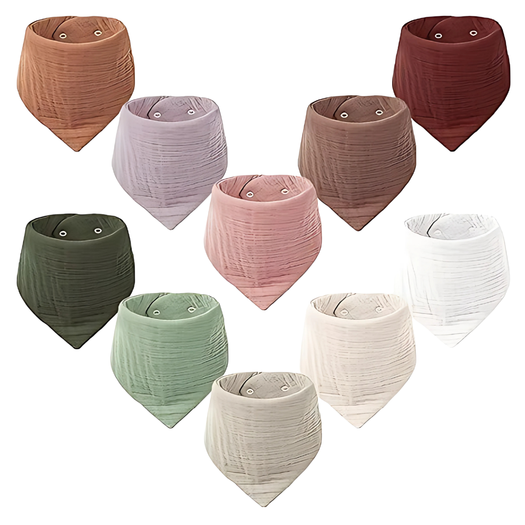 10 Pack Baby Bandana Drool Bibs 100% Cotton For Unisex Boys And Girls