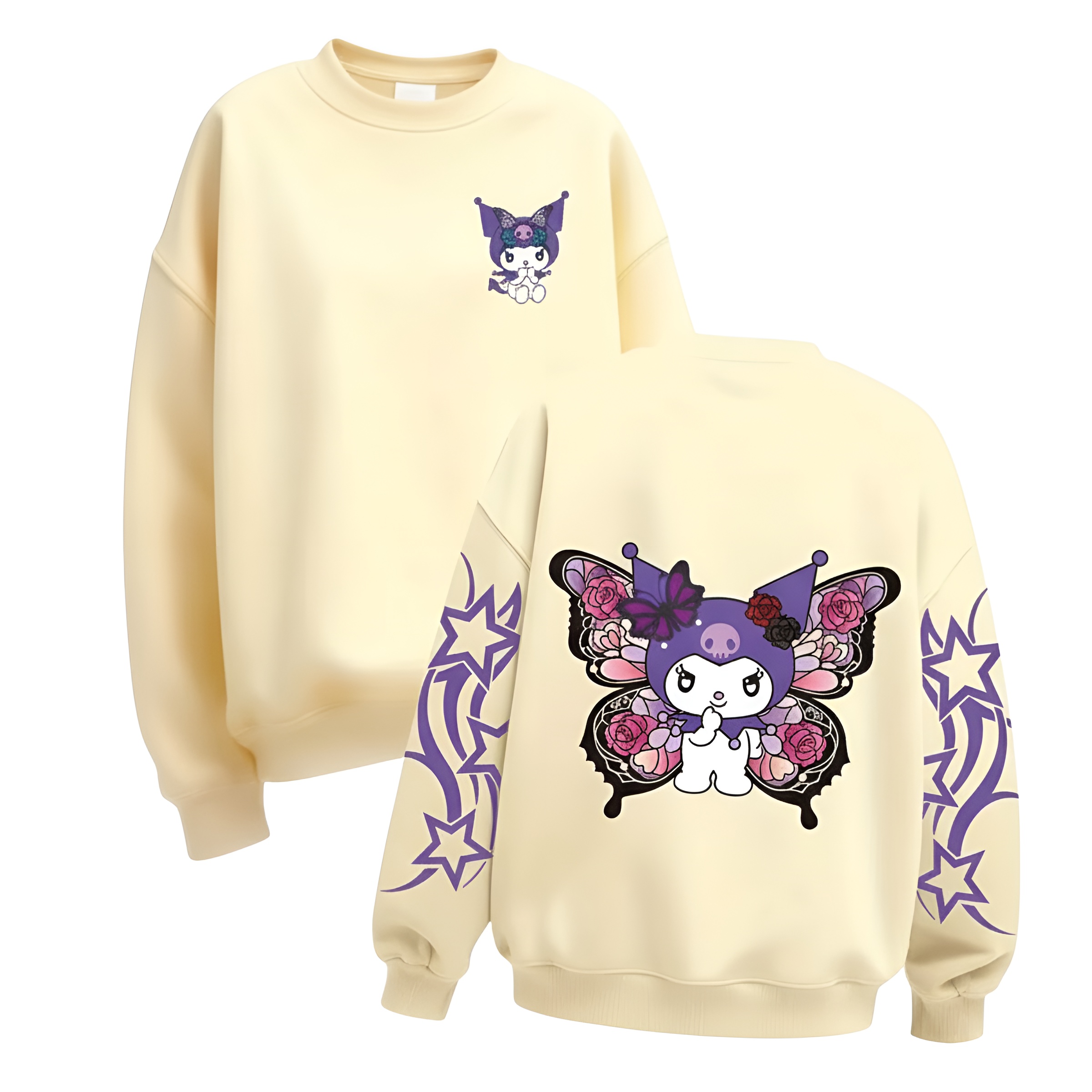 Kuromi Butterfly Wings Aesthetic Kids Sweatshirt