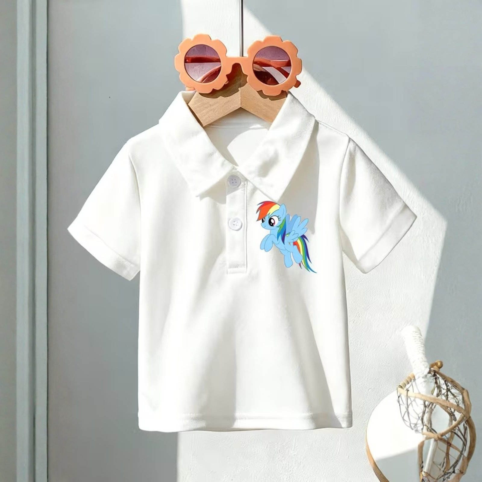 My Little Pony Rainbow Dash Printed Double Side Polo T Shirt For Girls