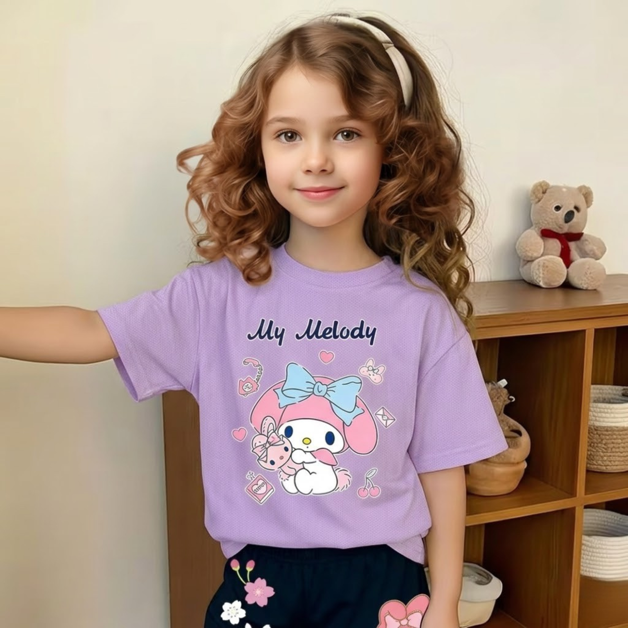 My Melody Printed Soft 2 Piece Summer Set For Girls