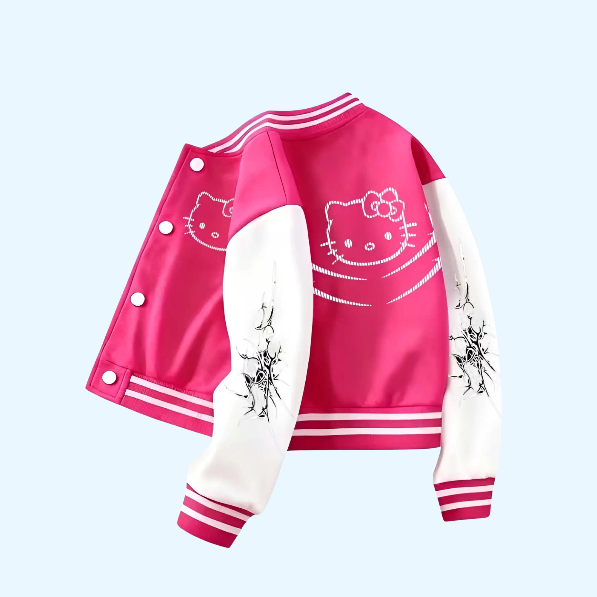 Hello Kitty Girl Baseball Jacket - Casual Sports Jacket, Autumn/Winter Style
