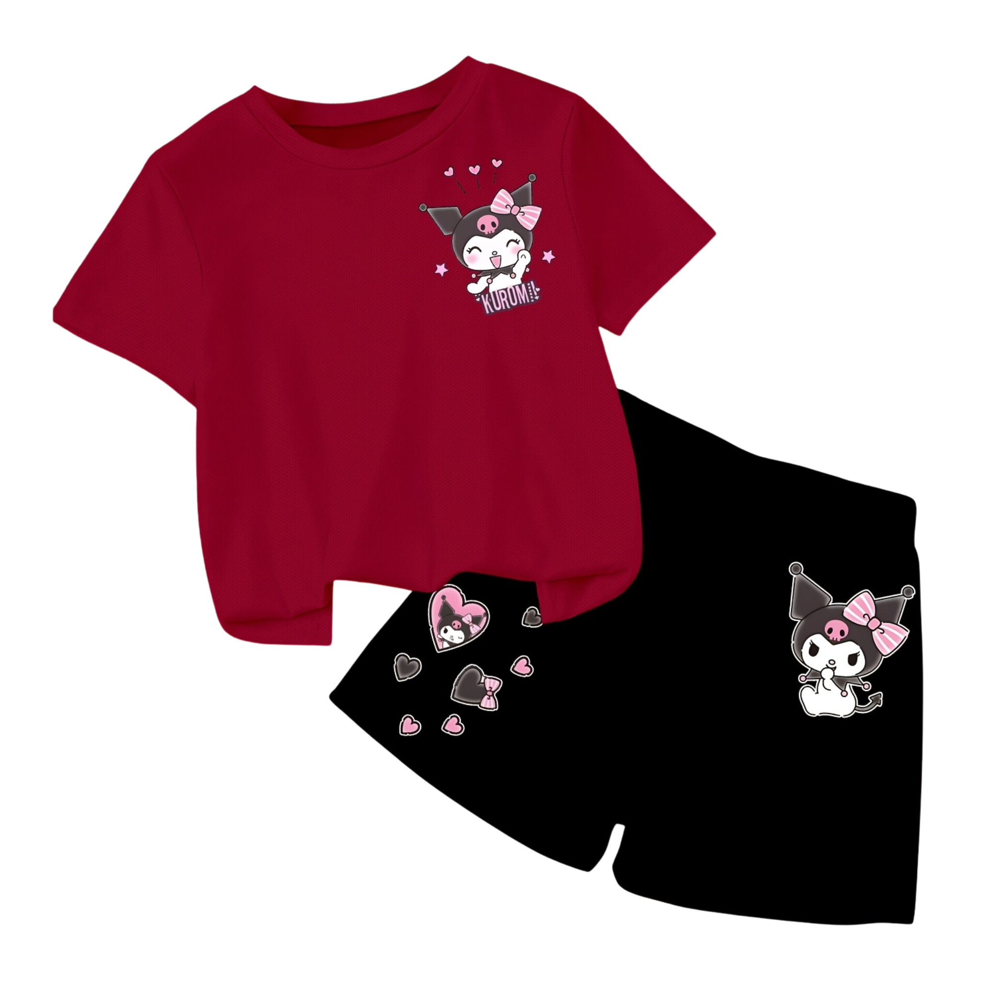 Kuromi Design Printed Soft And Comfortable 2 Piece Set For Girls