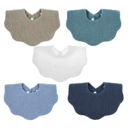 5Pcs Pure Cotton Baby Feeding Bibs-Children Cloth Shop