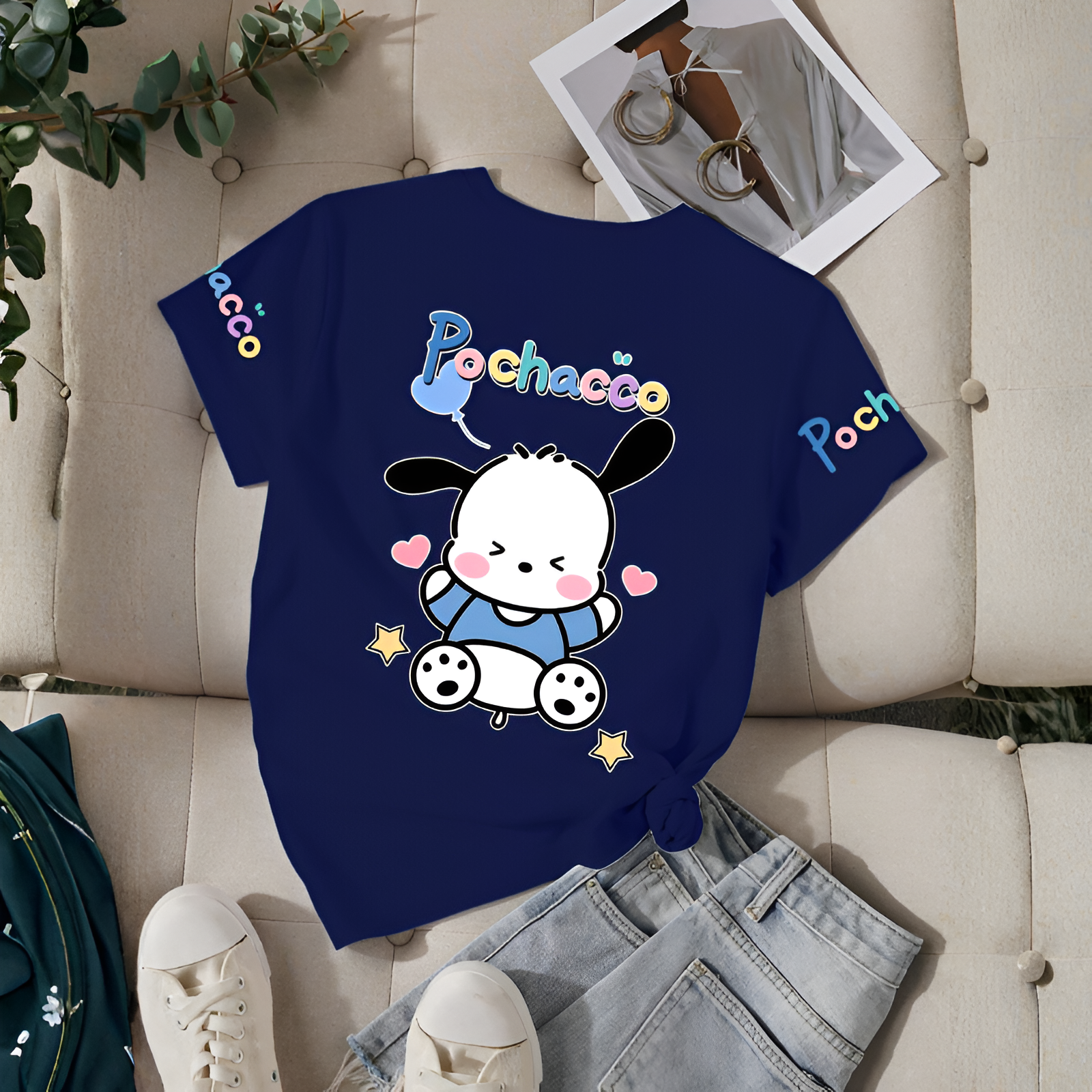Pochacco Printed Short Sleeve T Shirt