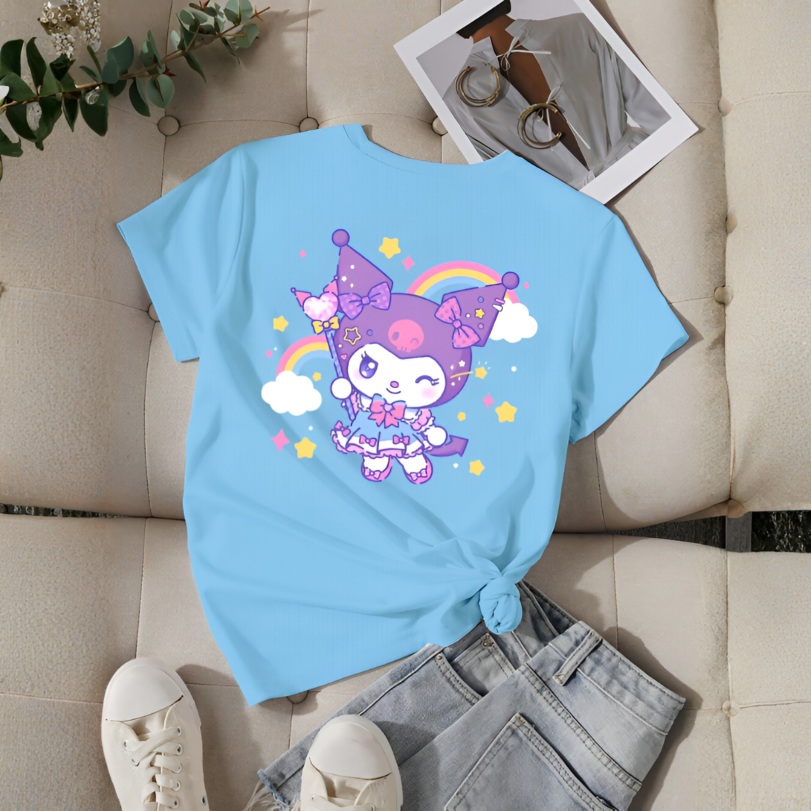 Kuromi Printed Short Sleeve T Shirt