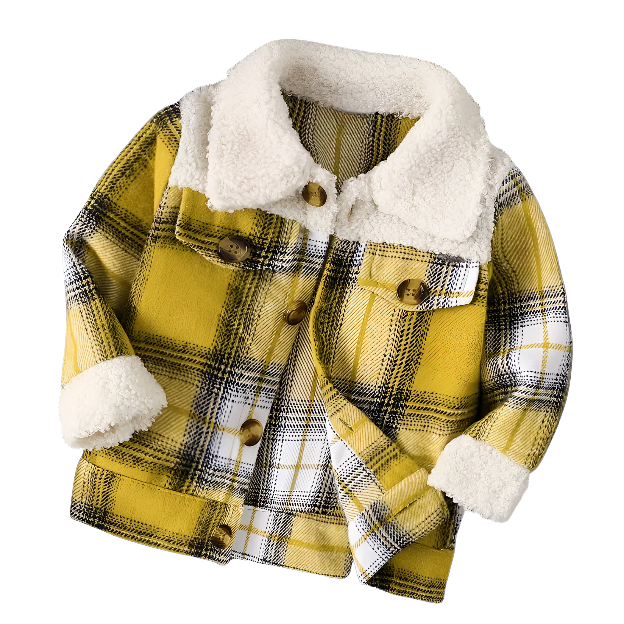 Toddler Fleece Plaid Coat With Soft Lining