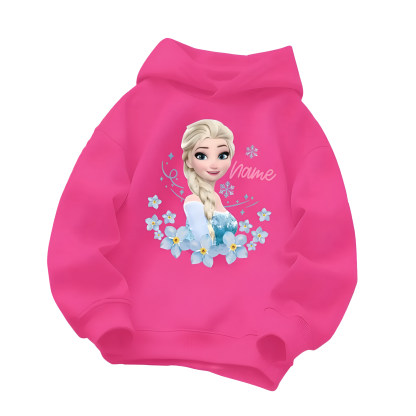 Princess Elsa Printed Girls Casual Hoodie